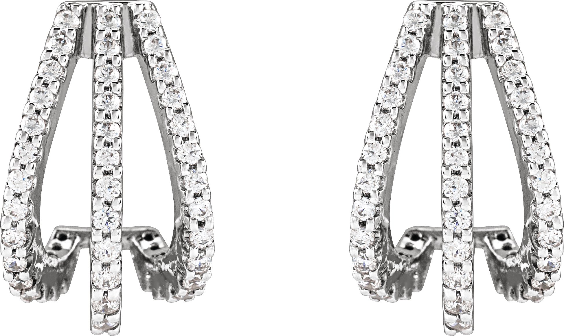 1/2 CTW Lab-Grown Diamond 14 mm Hoop Earrings view 2