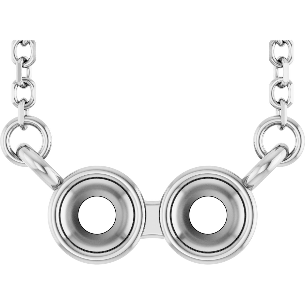 Family Bar Bezel-Set Necklace or Center