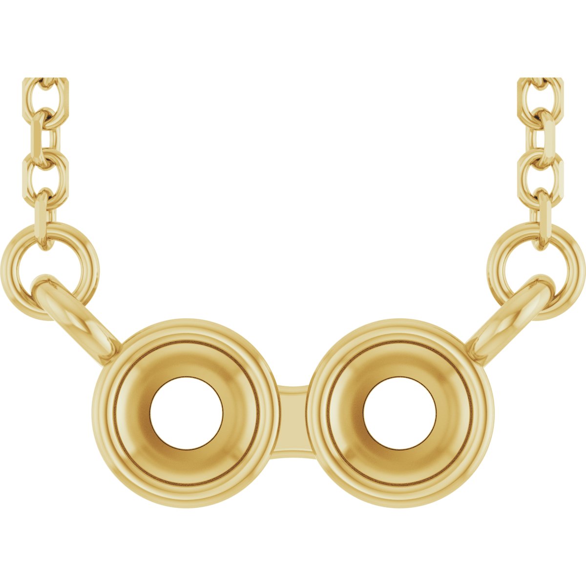 Family Bar Bezel-Set Necklace or Center