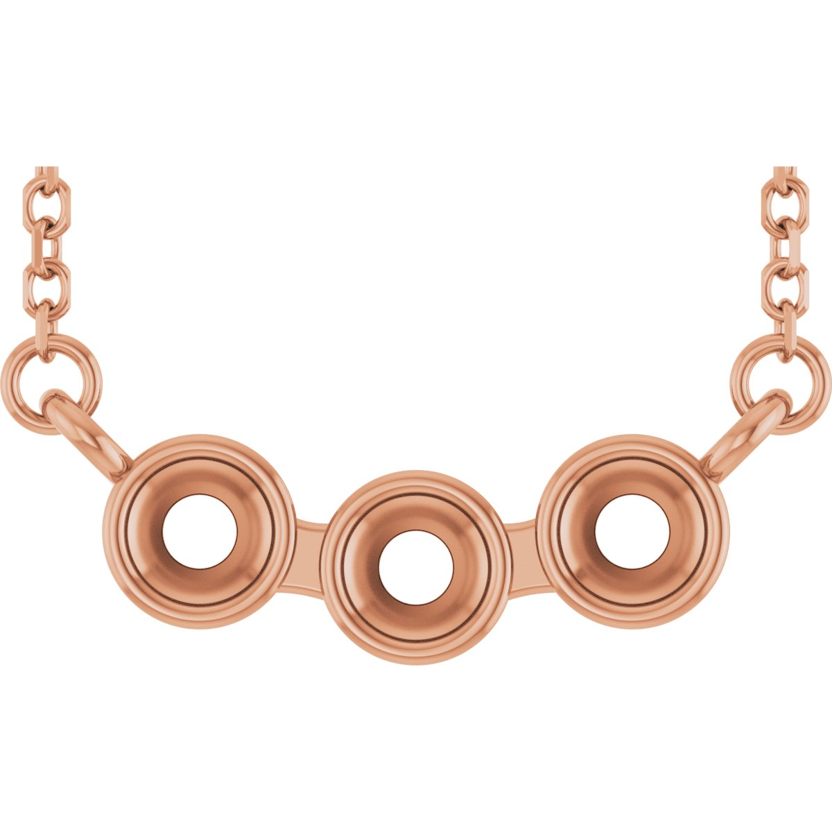 Family Bar Bezel-Set Necklace or Center