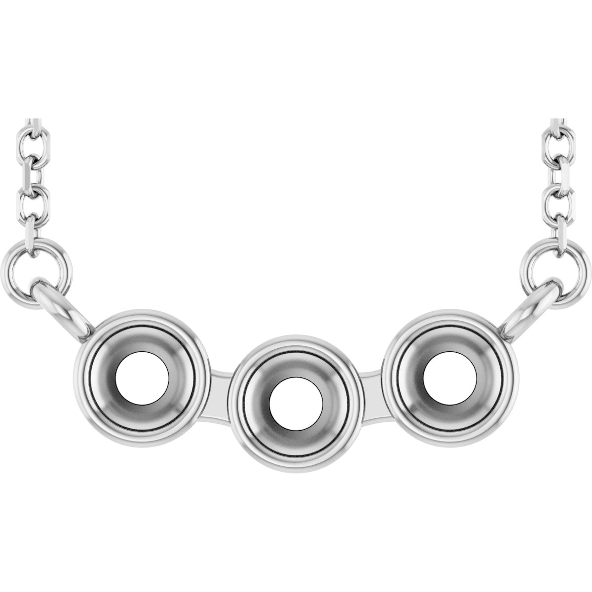 Family Bar Bezel-Set Necklace or Center