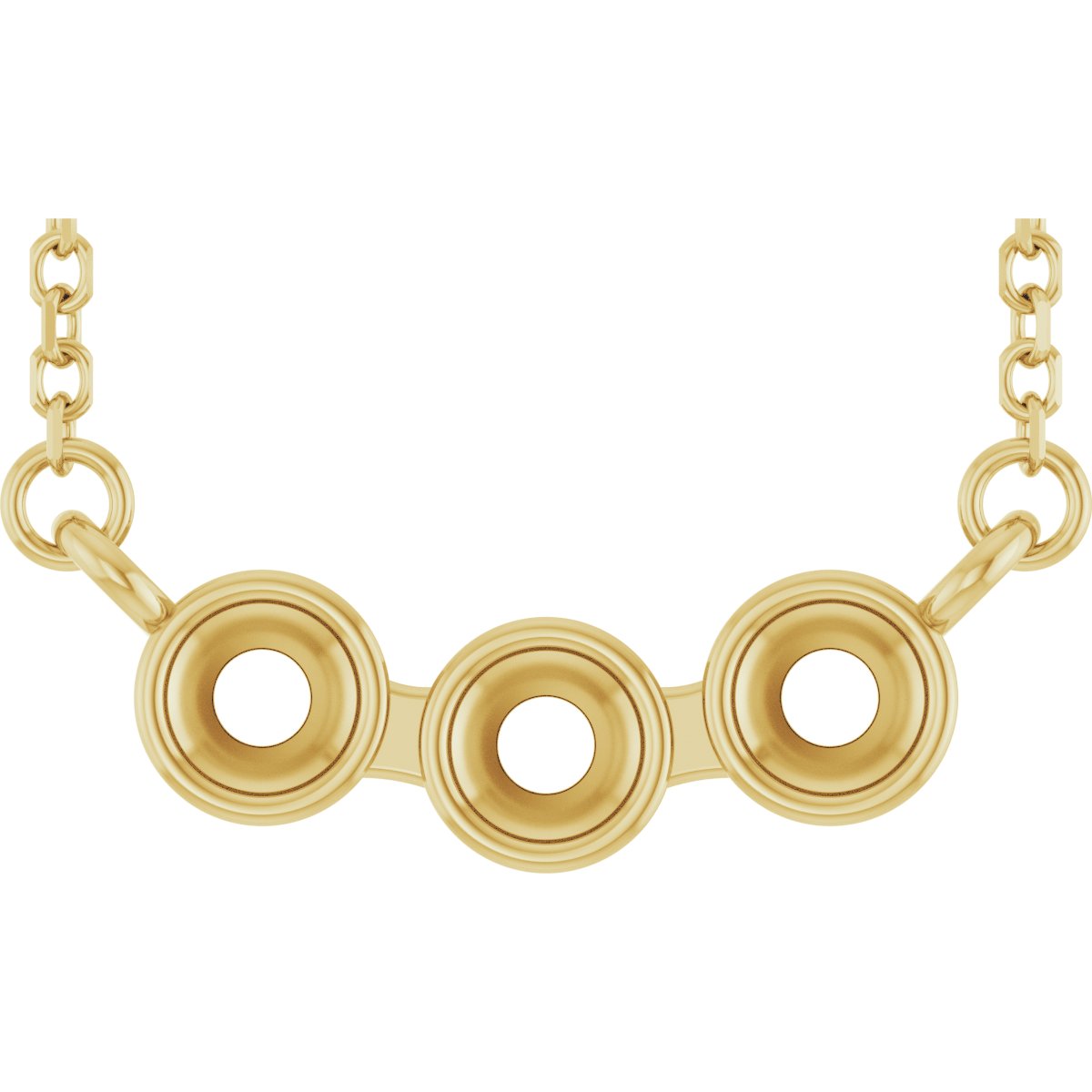Family Bar Bezel-Set Necklace or Center