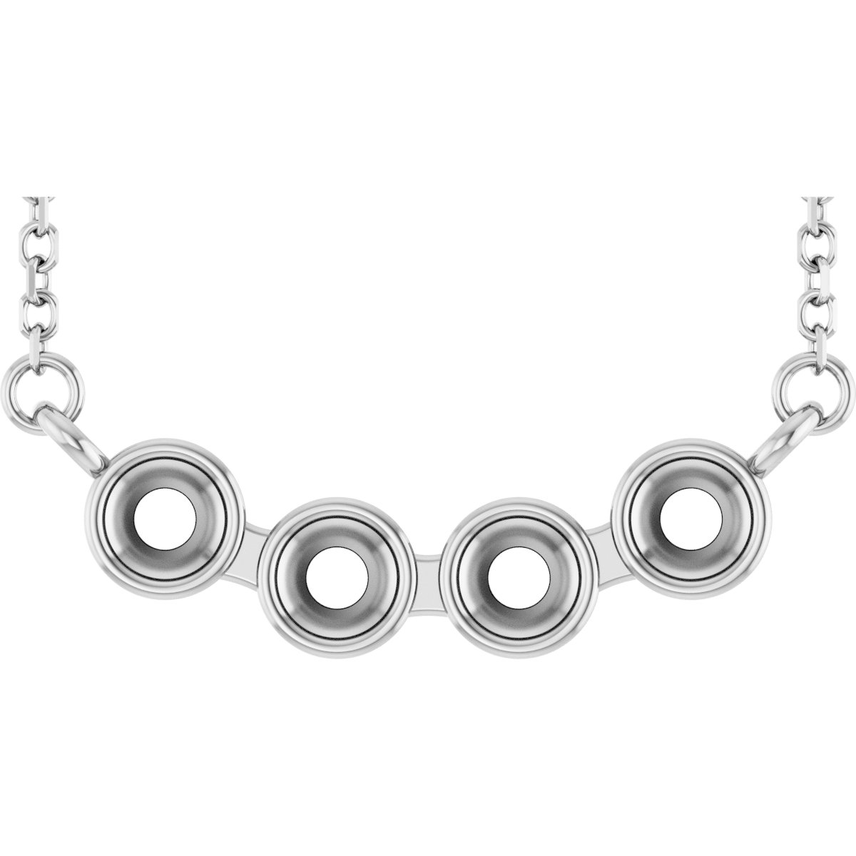 Family Bar Bezel-Set Necklace or Center
