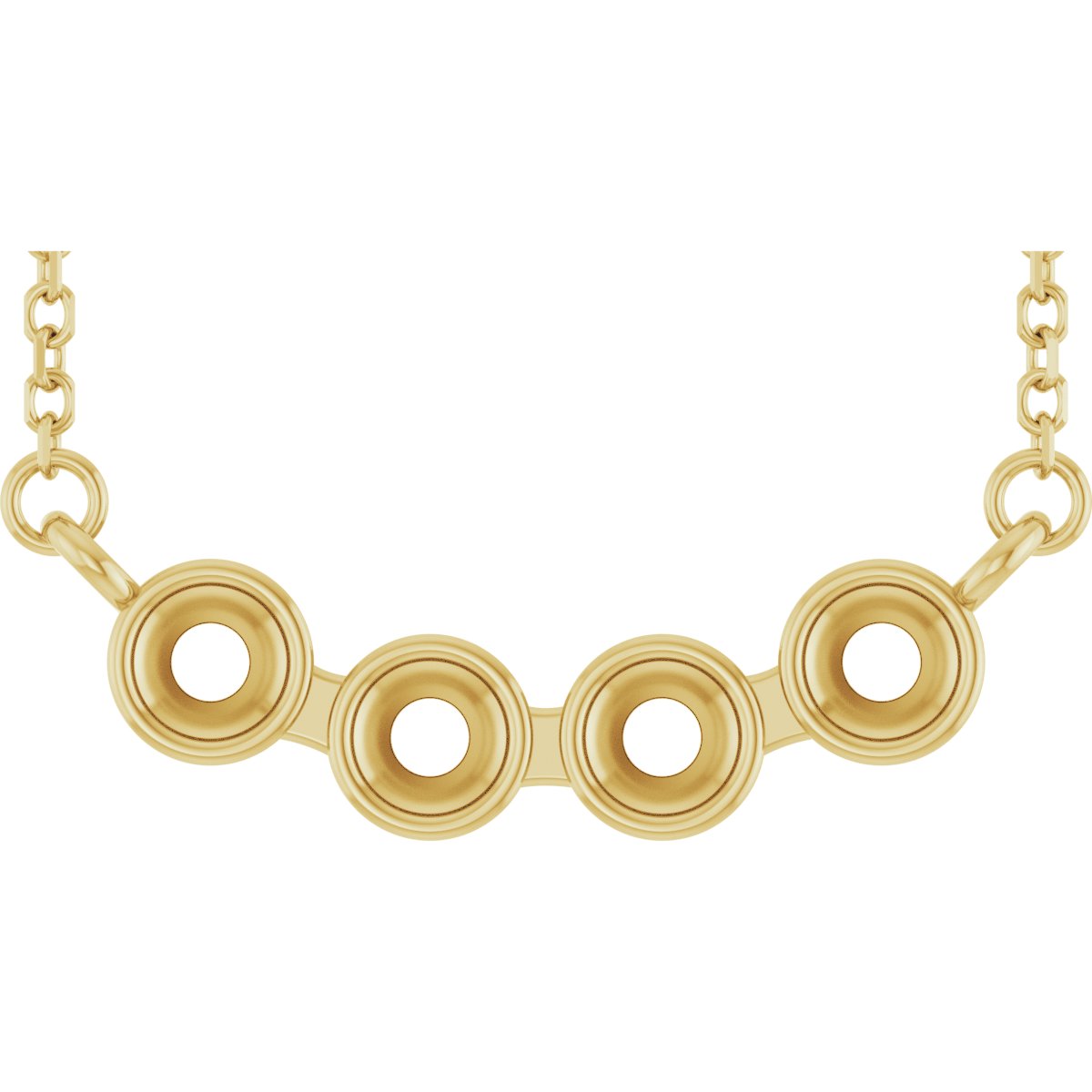 Family Bar Bezel-Set Necklace or Center
