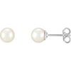 Sterling Silver 7 7.5 mm Freshwater Cultured Pearl Earrings Ref. 9443976