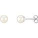 Sterling Silver 7-7.5 mm Cultured White Freshwater Pearl Earrings