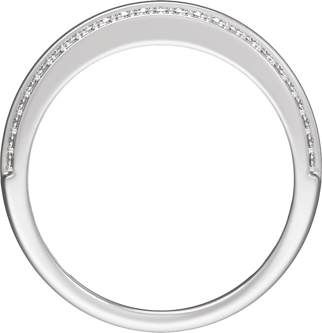 Alternative view of 1/2 CTW Natural Diamond Half Round Accented Tapered Band – 14K White Gold