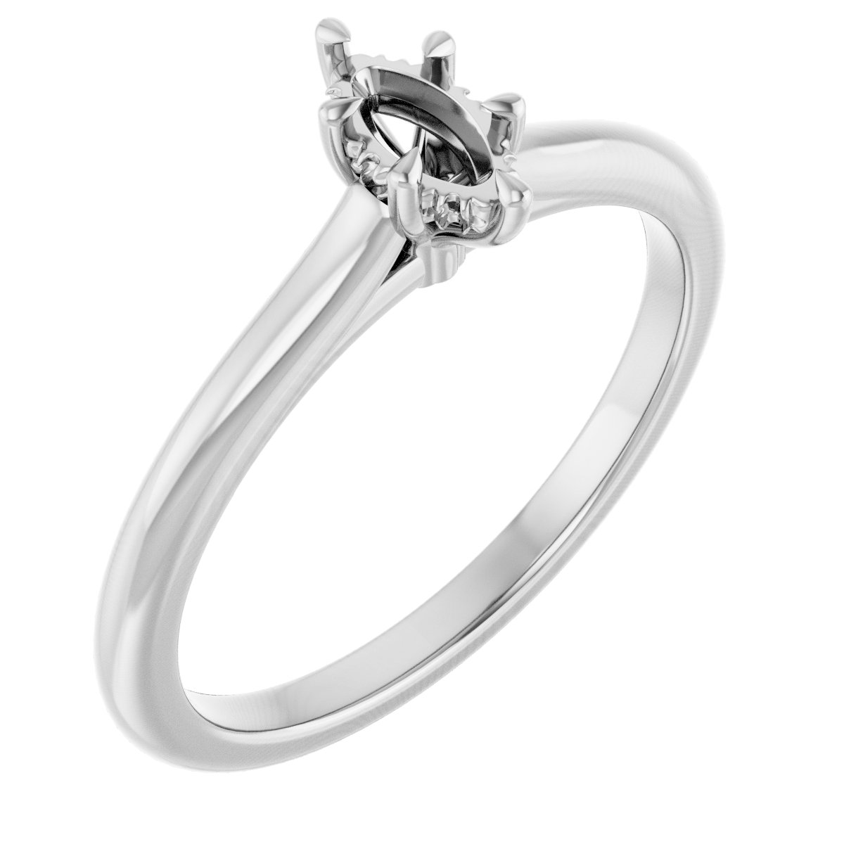 Claw-Prong Hidden Halo-Style Engagement Ring