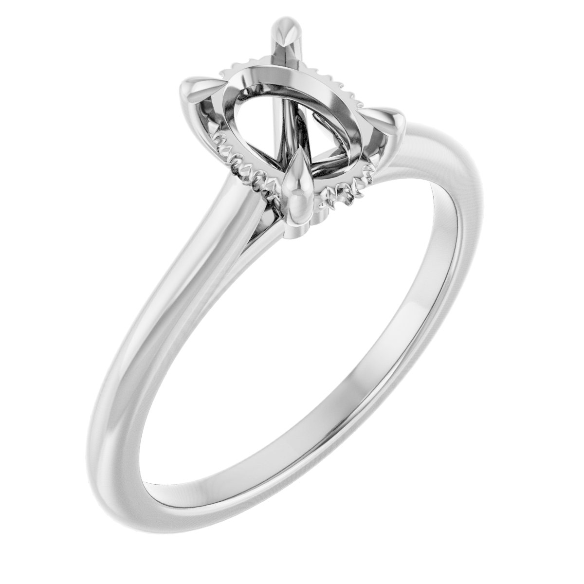 Claw-Prong Hidden Halo-Style Engagement Ring