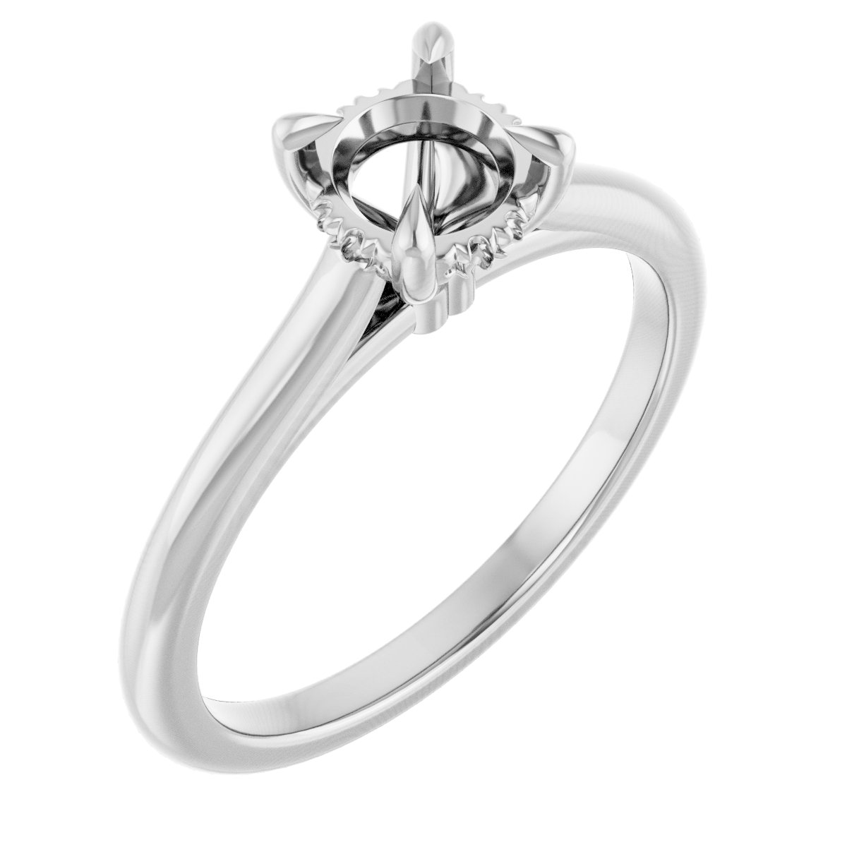 Claw-Prong Hidden Halo-Style Engagement Ring