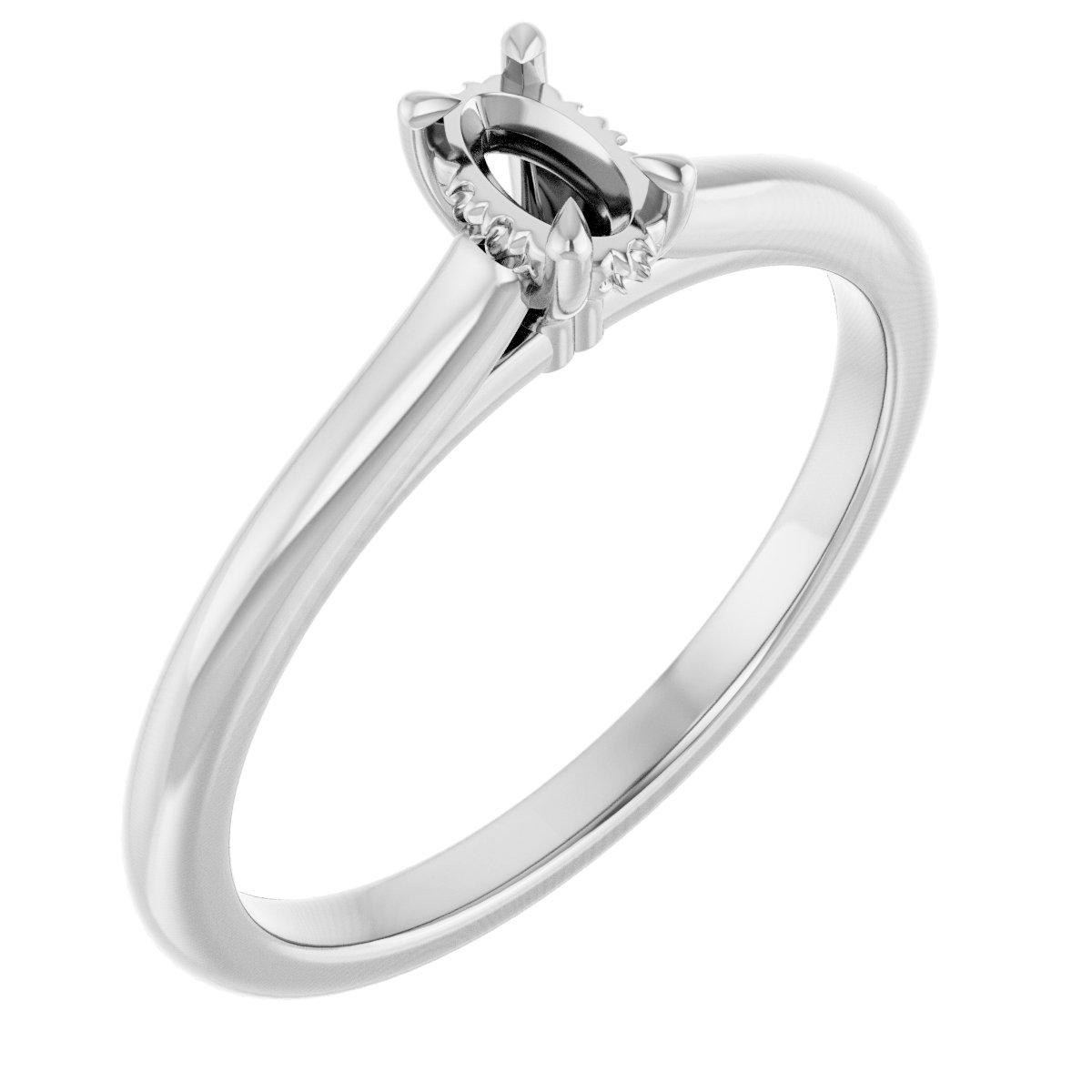Claw-Prong Hidden Halo-Style Engagement Ring