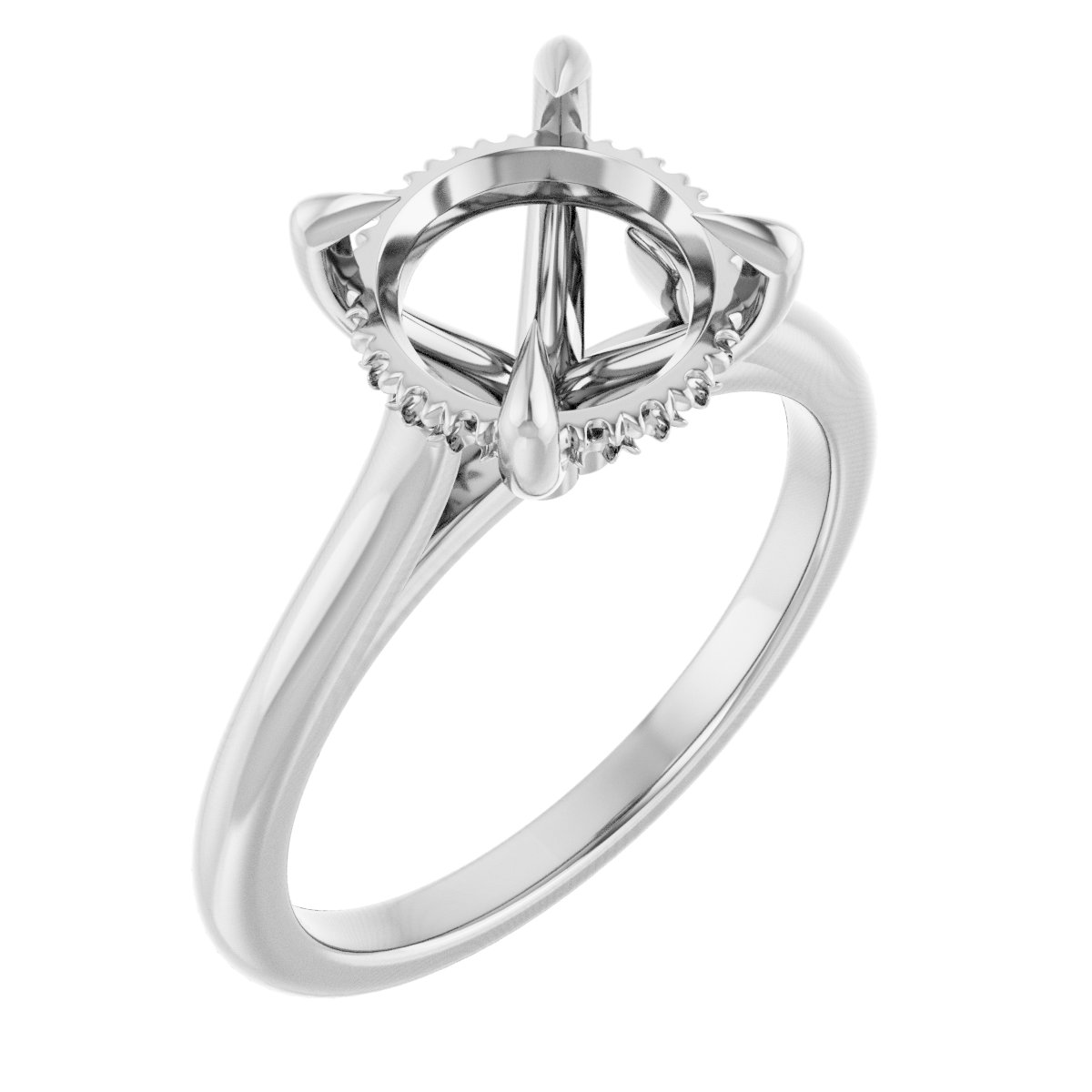 Claw-Prong Hidden Halo-Style Engagement Ring