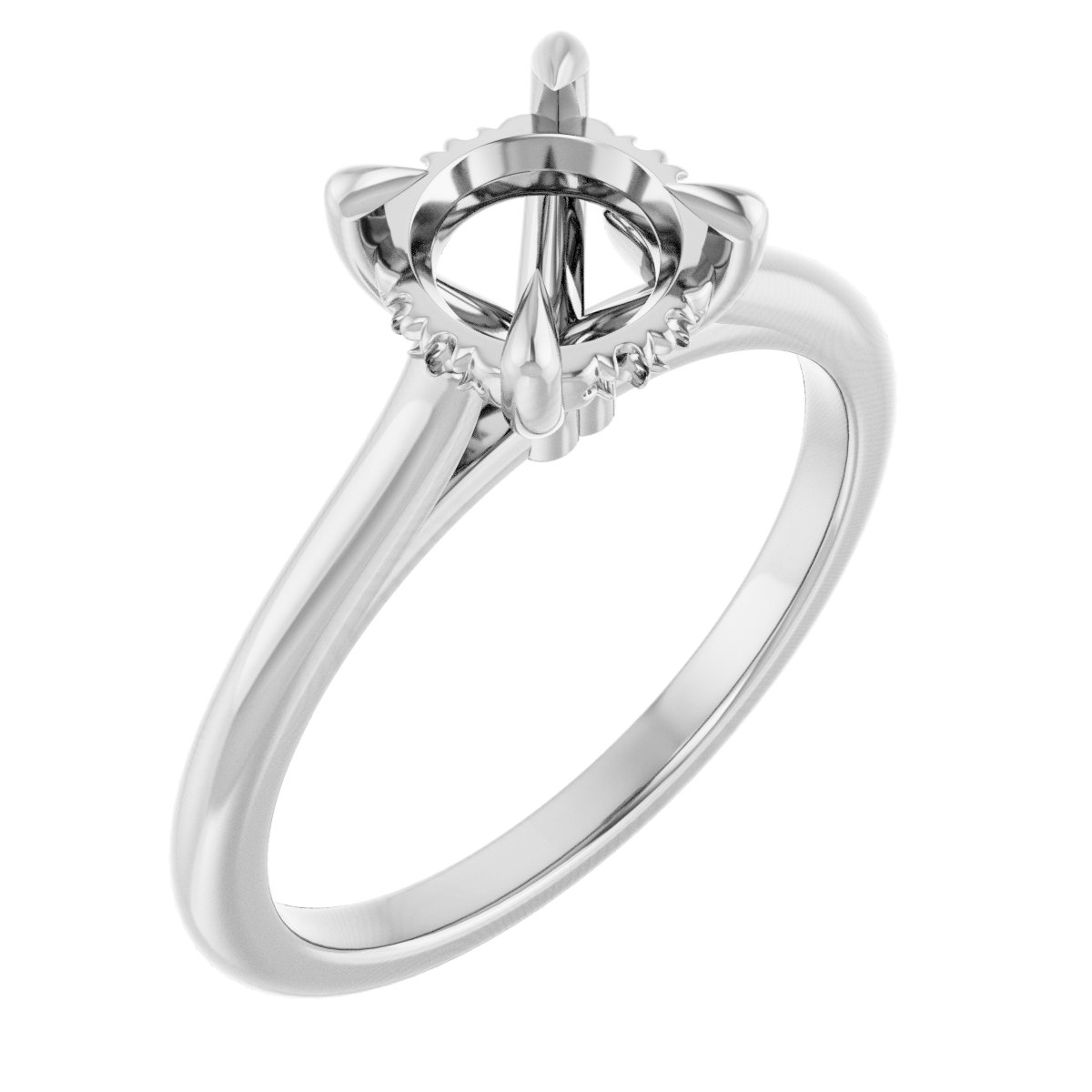 Claw-Prong Hidden Halo-Style Engagement Ring