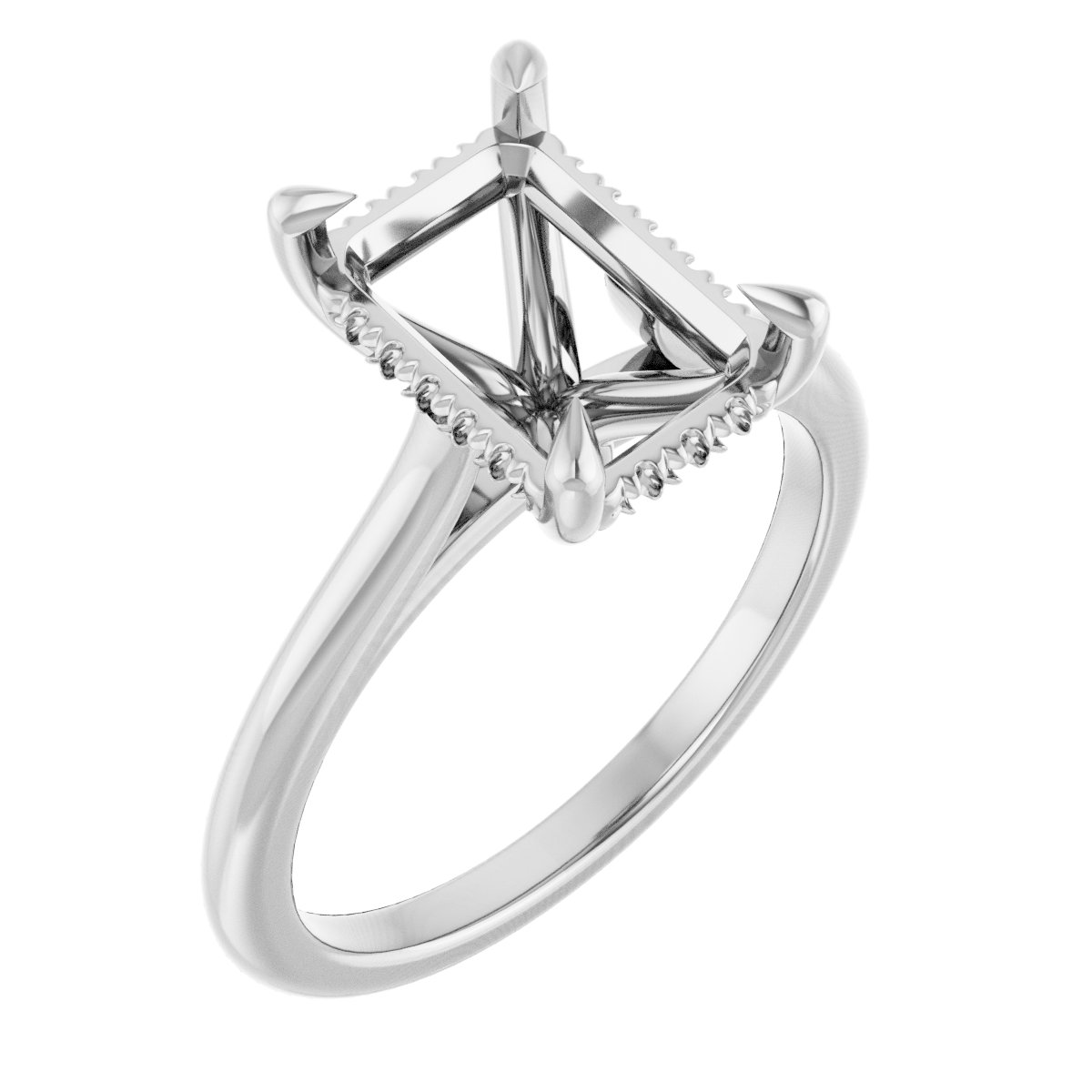 Claw-Prong Hidden Halo-Style Engagement Ring