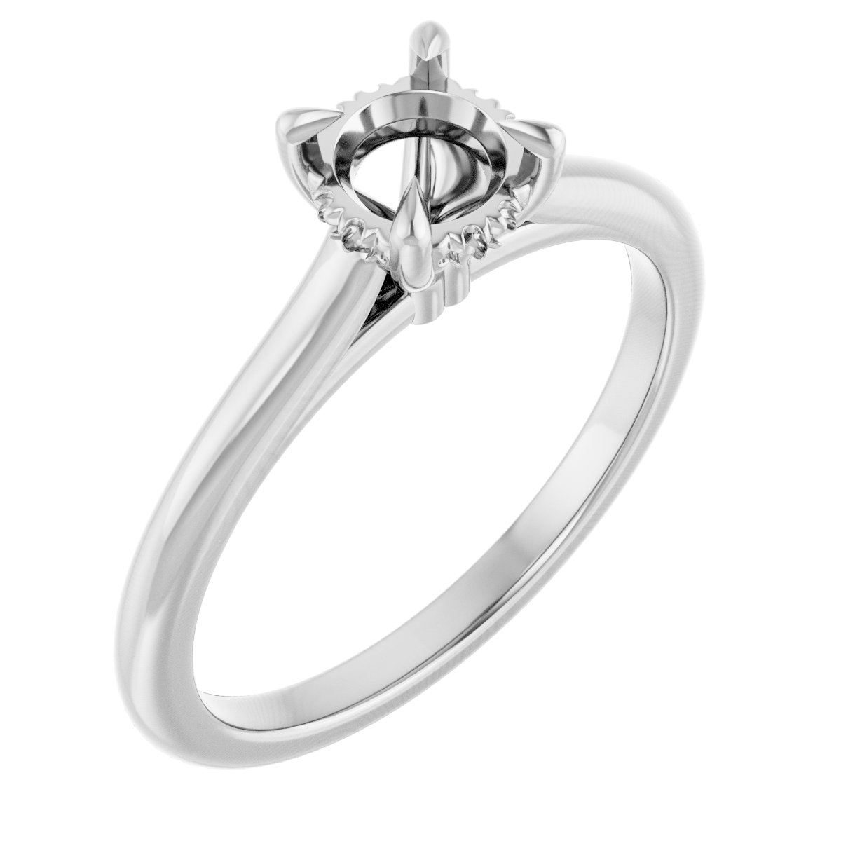 Claw-Prong Hidden Halo-Style Engagement Ring