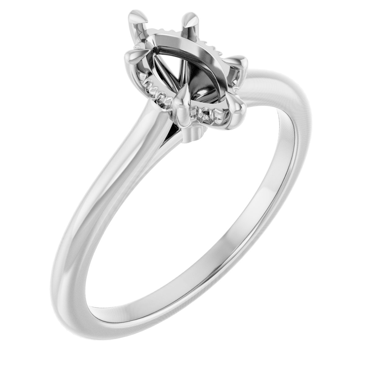 Claw-Prong Hidden Halo-Style Engagement Ring