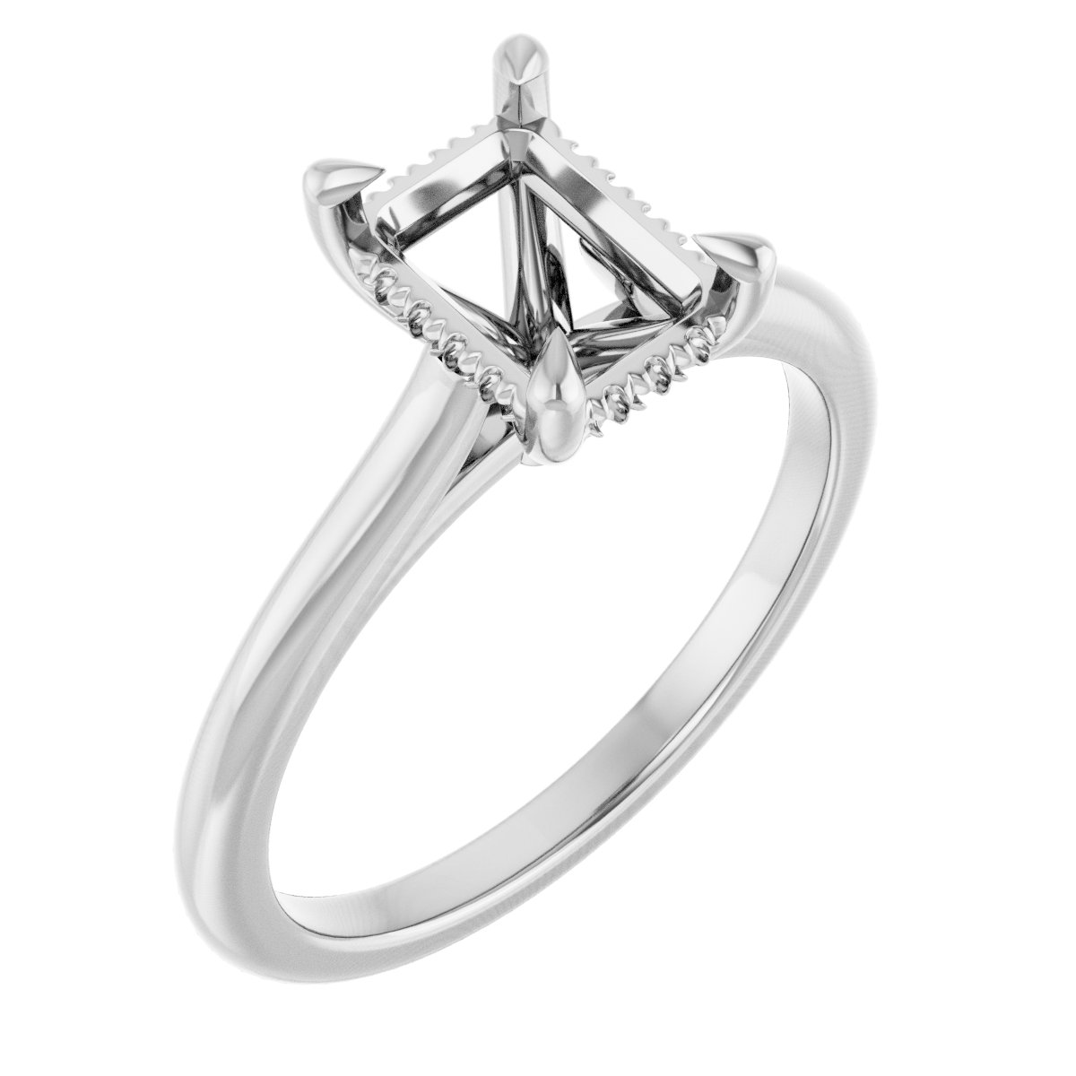 Claw-Prong Hidden Halo-Style Engagement Ring