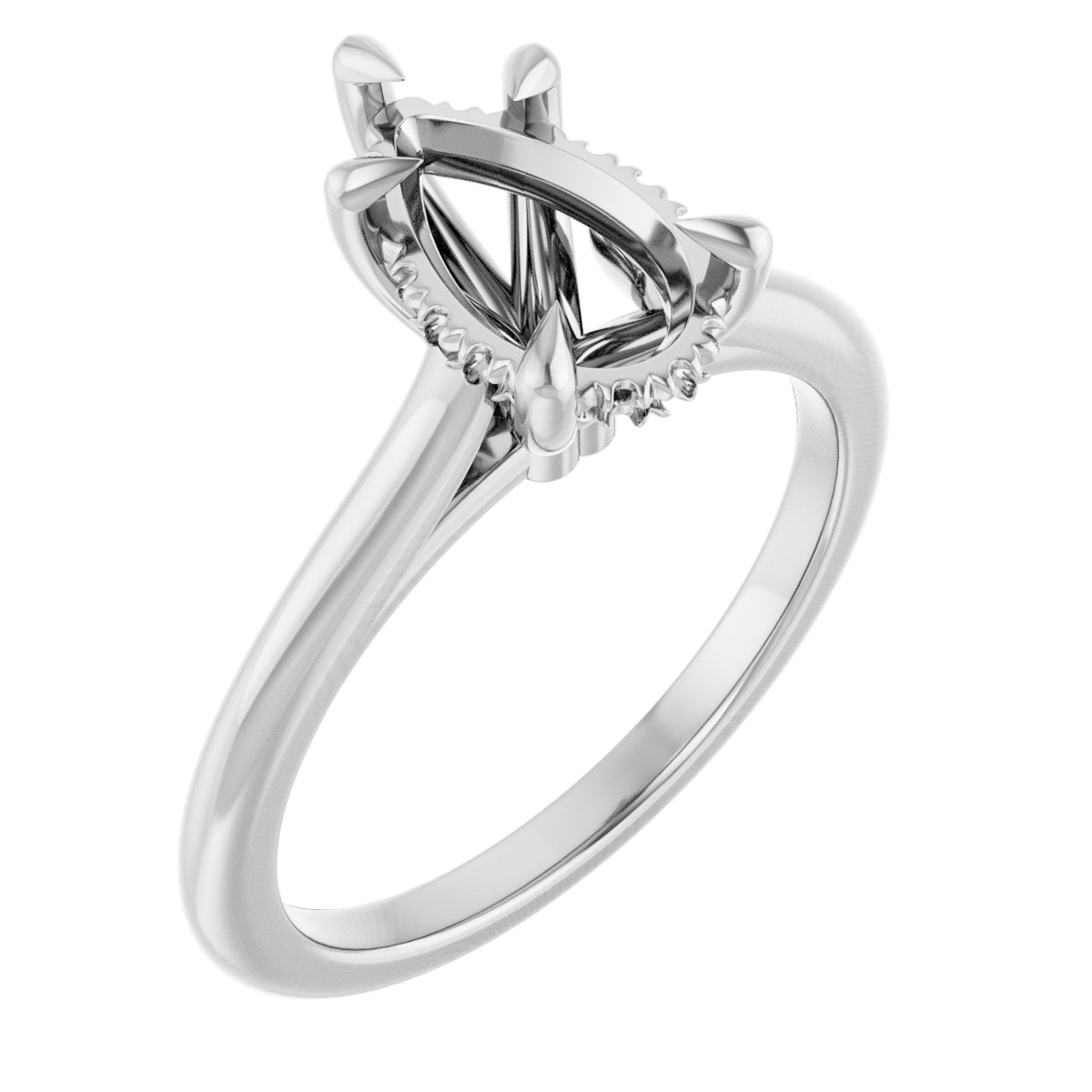 Claw-Prong Hidden Halo-Style Engagement Ring