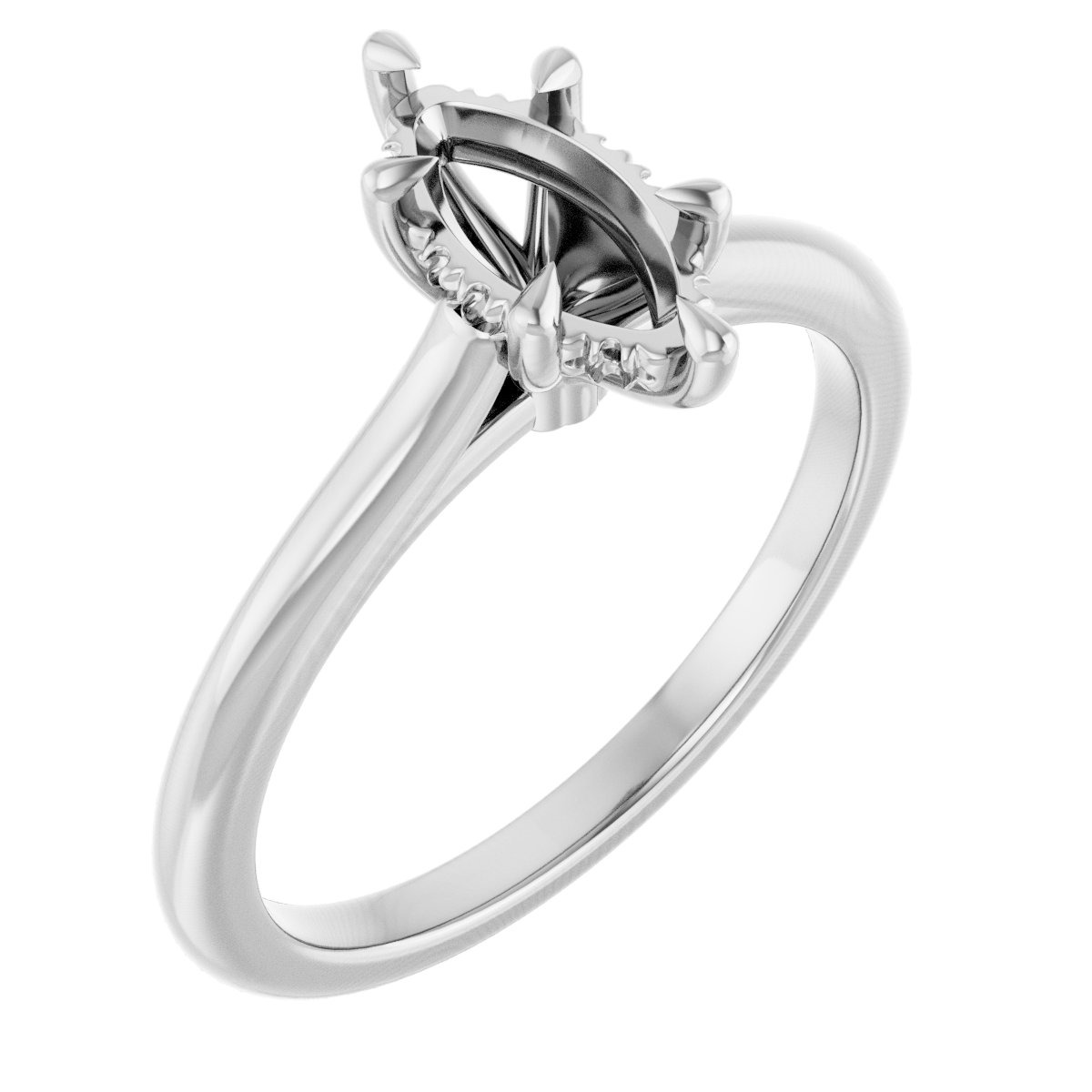 Claw-Prong Hidden Halo-Style Engagement Ring