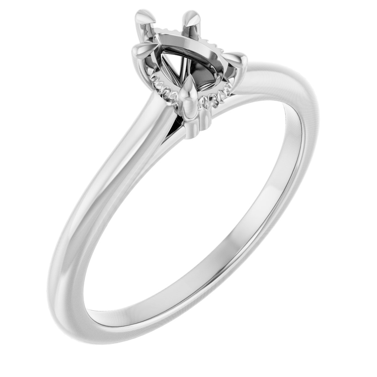 Claw-Prong Hidden Halo-Style Engagement Ring