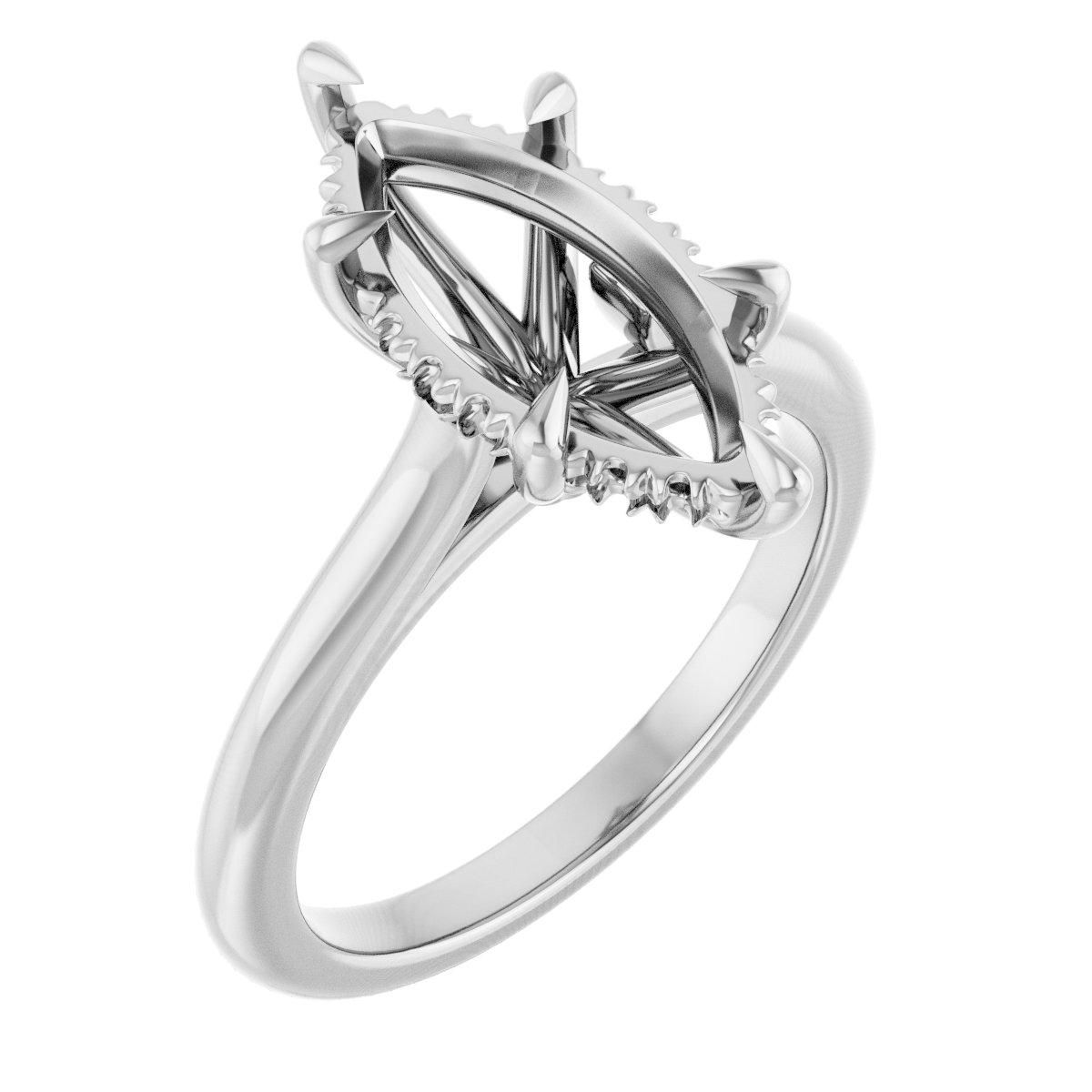 Claw-Prong Hidden Halo-Style Engagement Ring