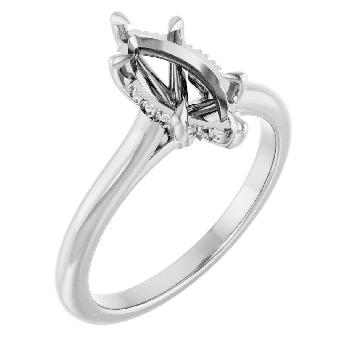 Claw-Prong Hidden Halo-Style Engagement Ring