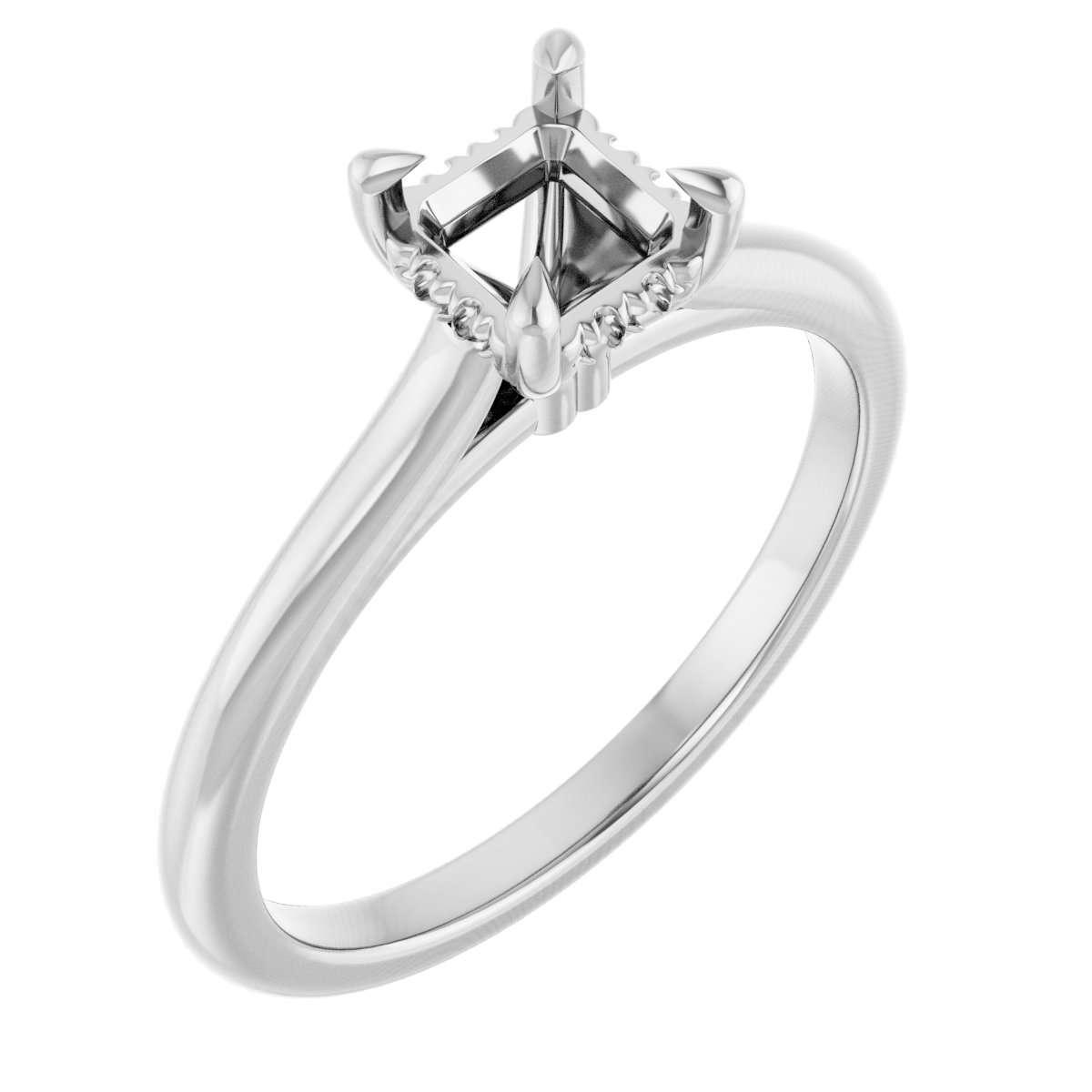 Claw-Prong Hidden Halo-Style Engagement Ring