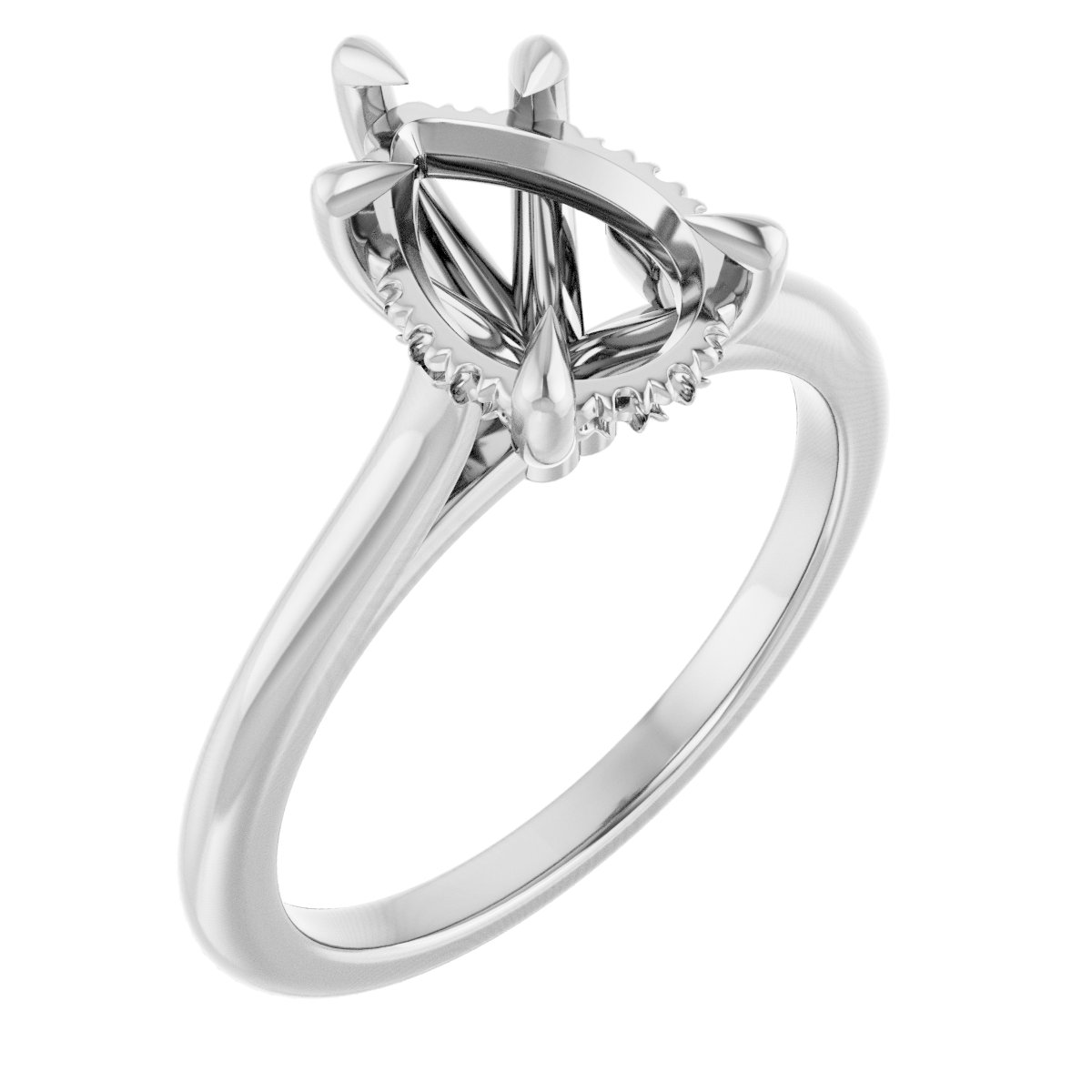 Claw-Prong Hidden Halo-Style Engagement Ring