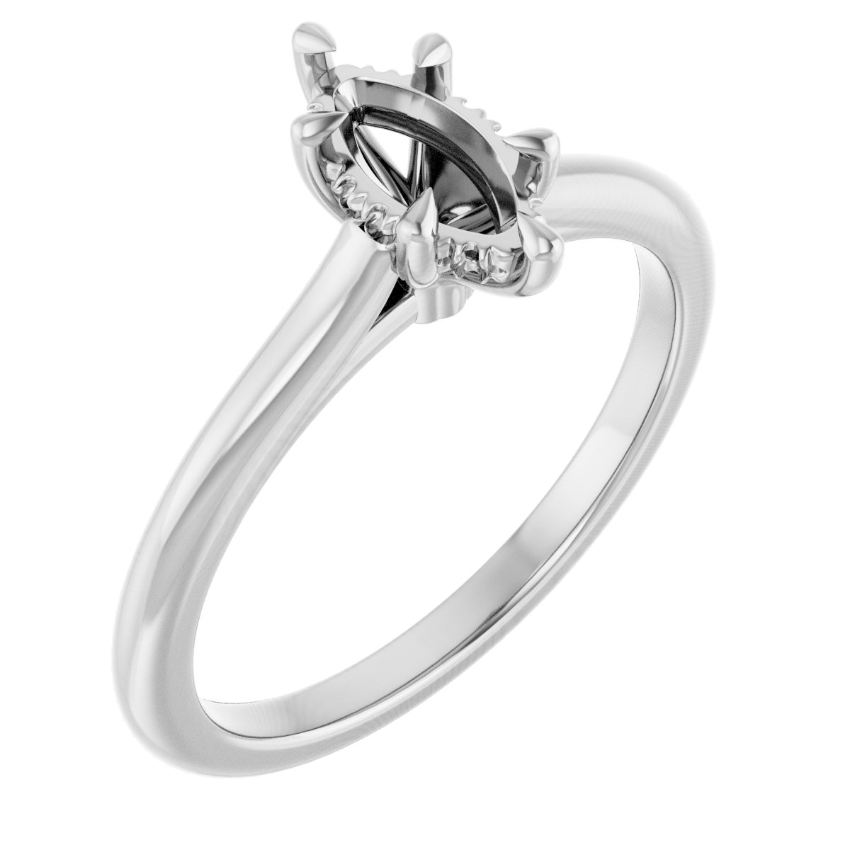 Claw-Prong Hidden Halo-Style Engagement Ring