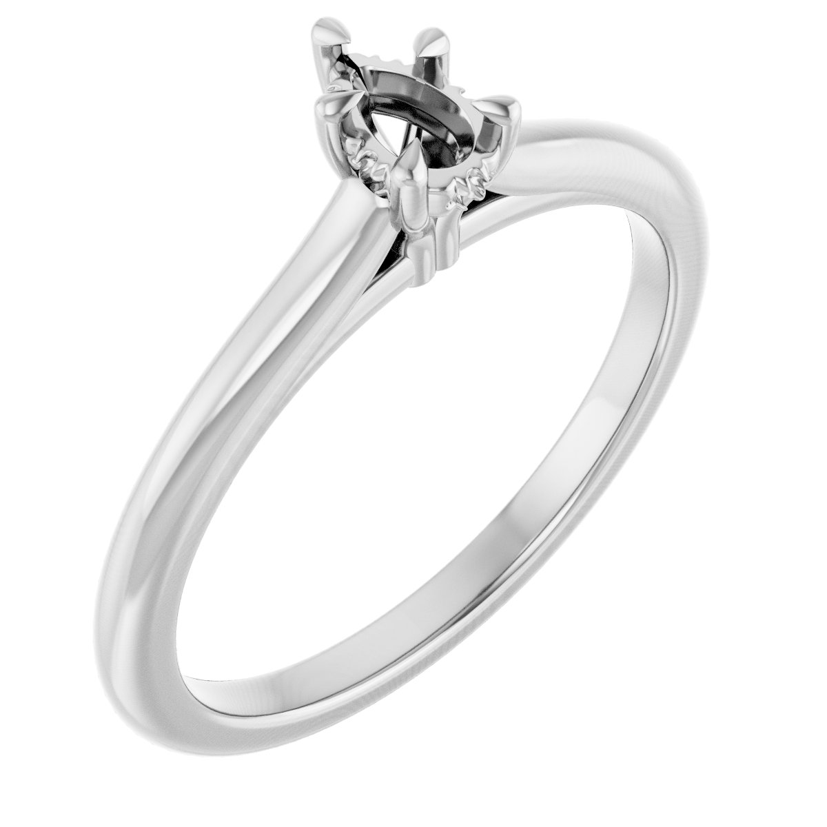 Claw-Prong Hidden Halo-Style Engagement Ring