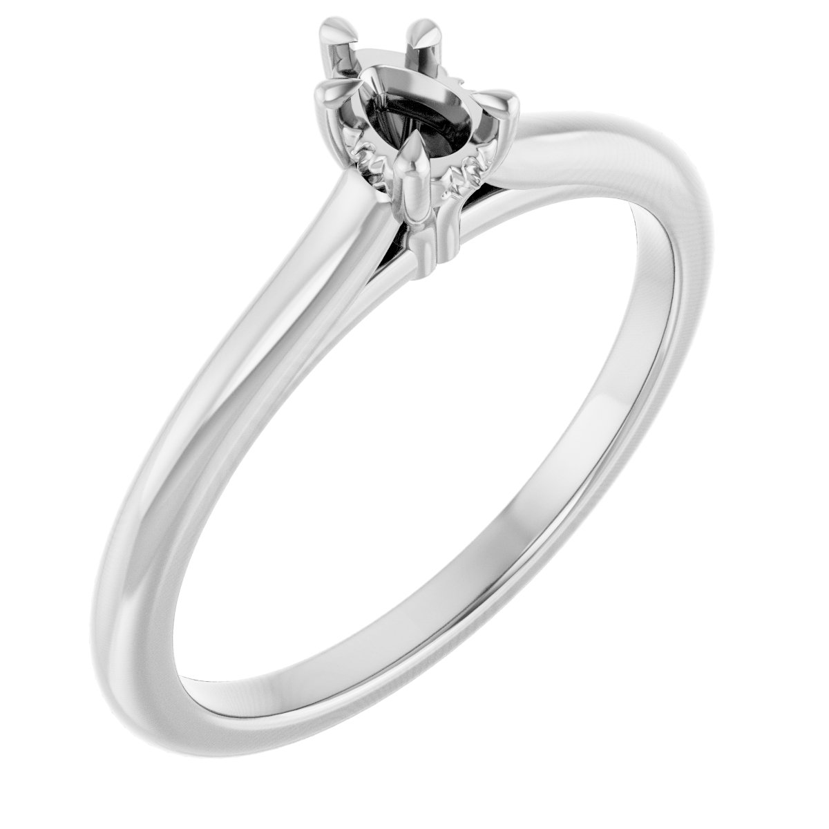 Claw-Prong Hidden Halo-Style Engagement Ring