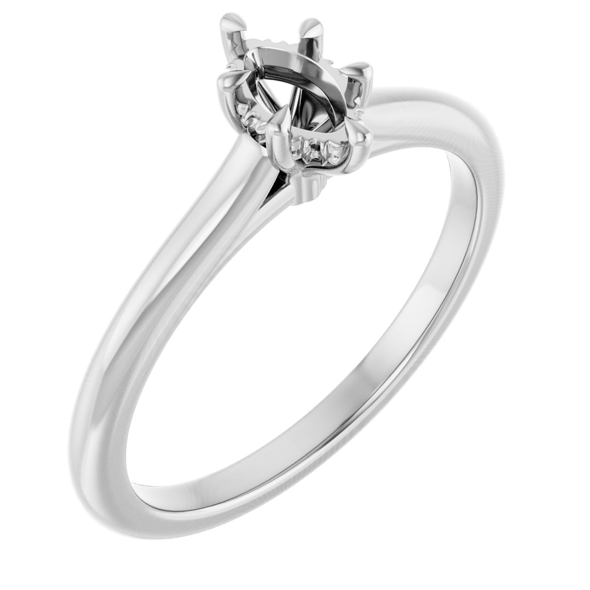 Claw-Prong Hidden Halo-Style Engagement Ring