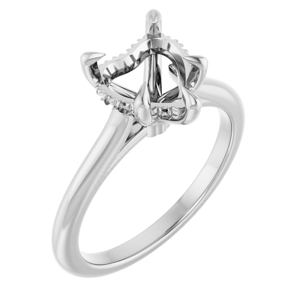 Claw-Prong Hidden Halo-Style Engagement Ring