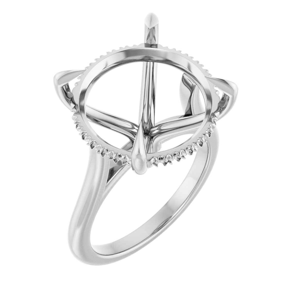 Claw-Prong Hidden Halo-Style Engagement Ring