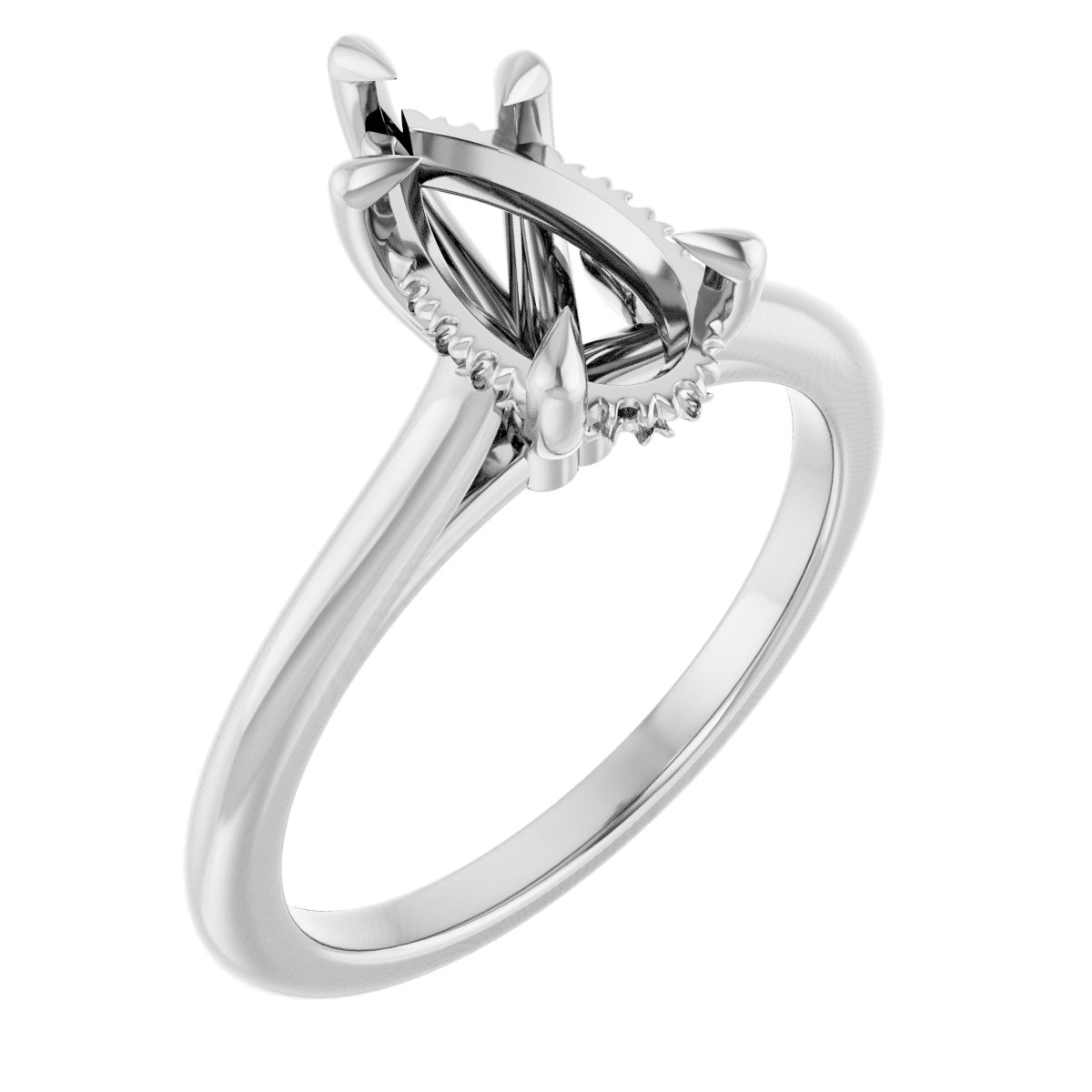 Claw-Prong Hidden Halo-Style Engagement Ring