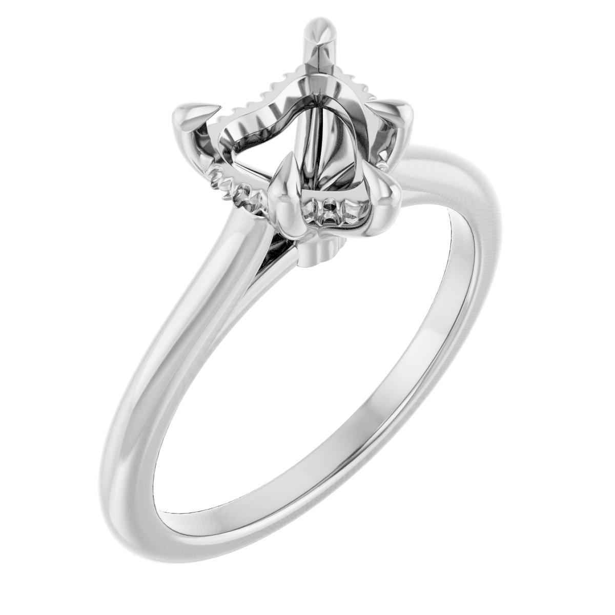 Claw-Prong Hidden Halo-Style Engagement Ring