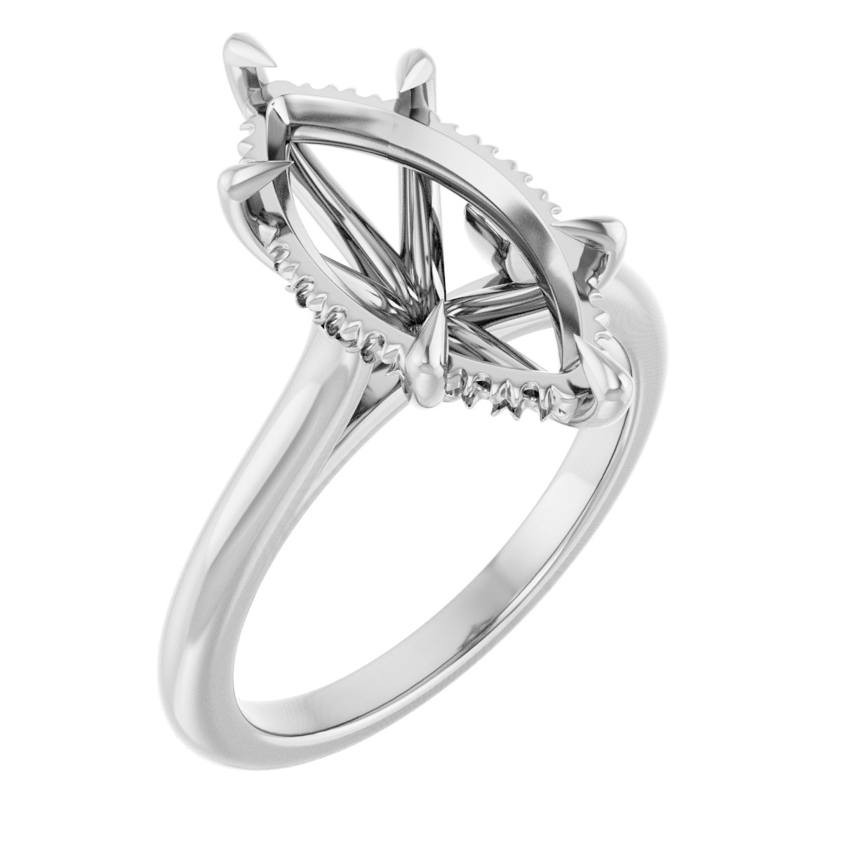 Claw-Prong Hidden Halo-Style Engagement Ring