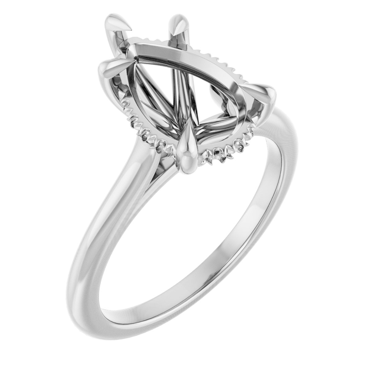 Claw-Prong Hidden Halo-Style Engagement Ring