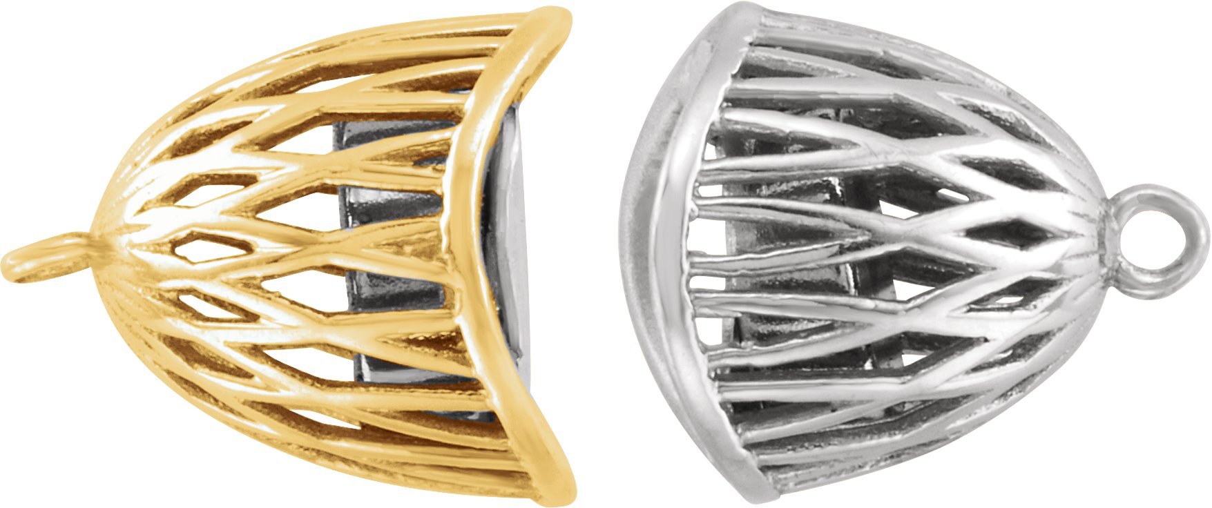 Two Tone Filigree Magnetic  Clasp
