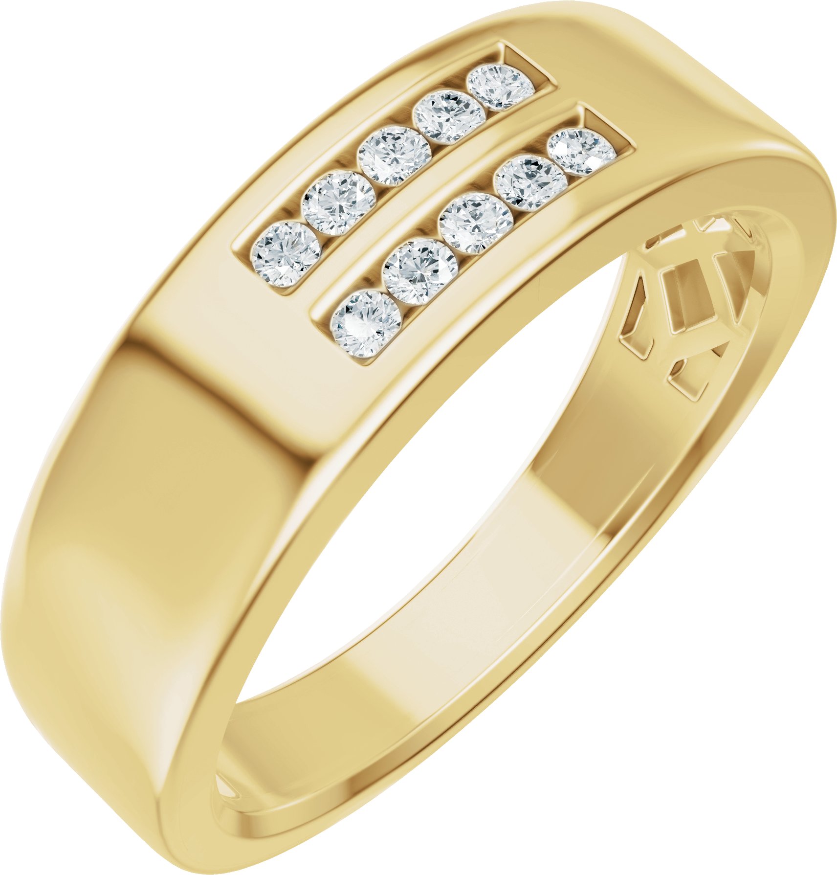 1/6 CTW Natural Diamond Band – 14K Yellow Gold