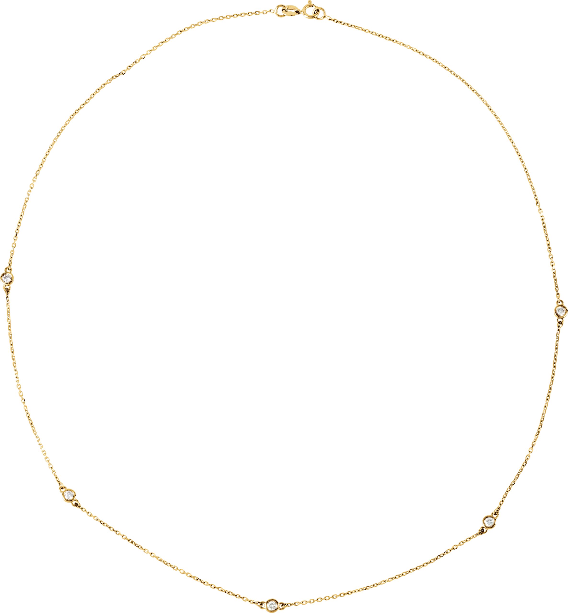 14K Yellow 3/4 CTW Natural Diamond 5-Station 18" Necklace