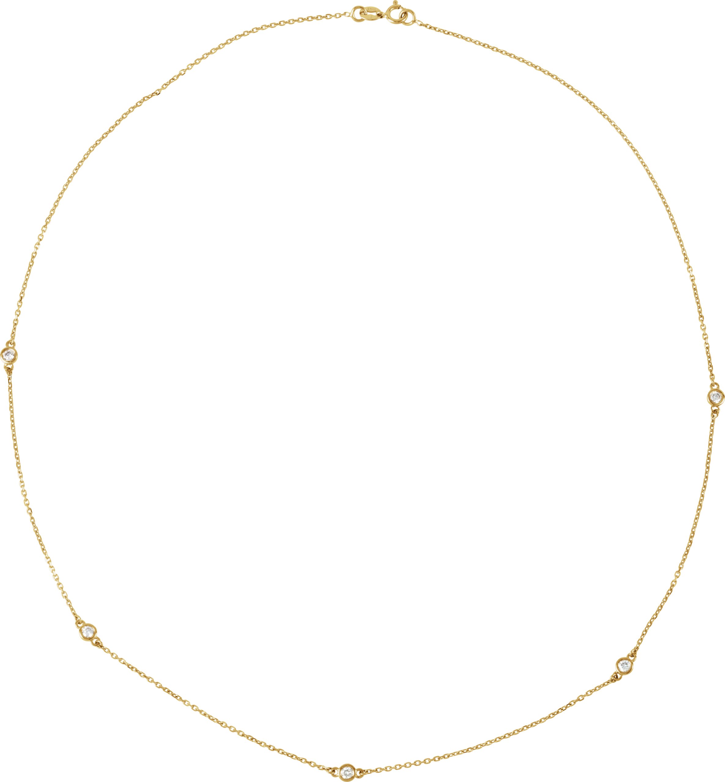 14K Yellow 1/4 CTW Natural Diamond 5-Station 18" Necklace