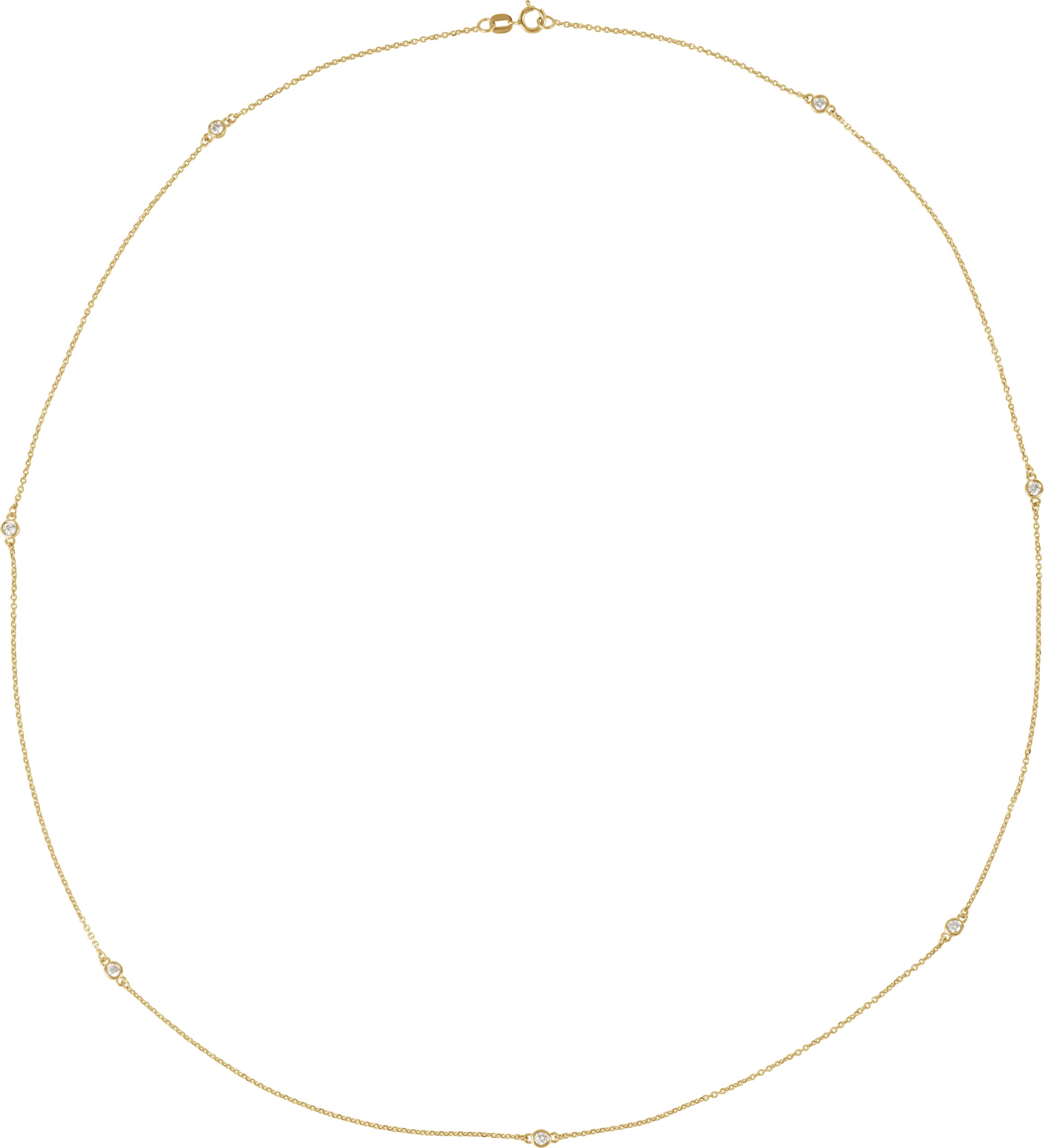 14K Yellow 1/3 CTW Natural Diamond 7-Station 24" Necklace