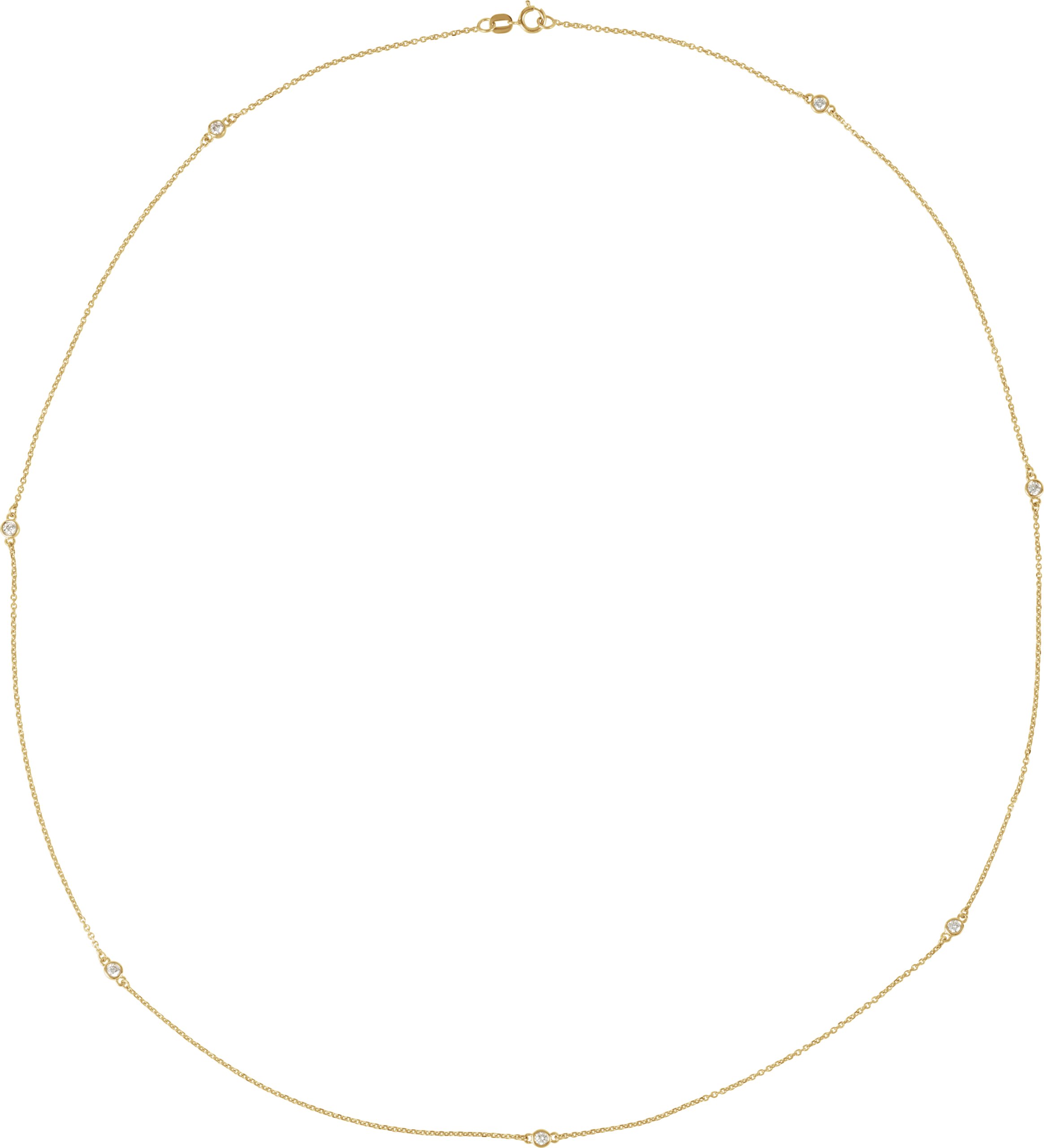 14K Yellow .75 CTW Diamond 7 Station 24 inch Necklace Ref. 16502293