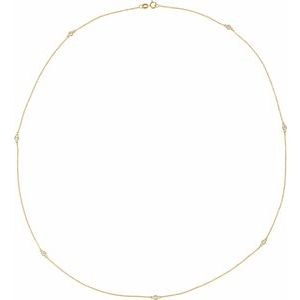 14K Yellow 1 3/4 CTW Natural Diamond 7-Station 24" Necklace