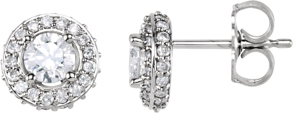14K White .75 CTW Diamond Earrings Ref 3170918