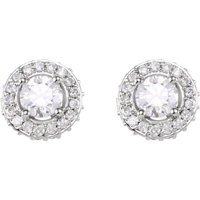 14K White 3/4 CTW Natural Diamond Earrings
