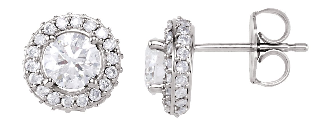 14K White 1 CTW Diamond Earrings Ref 3170943