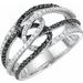 14K White Black Rhodium Plated 3/4 CTW Natural Black & White Diamond Ring