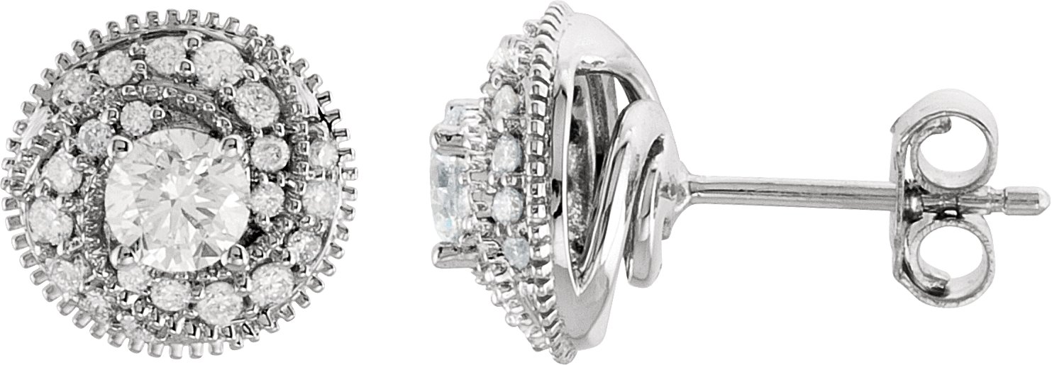 Natural Diamond Earrings – 14K White Gold